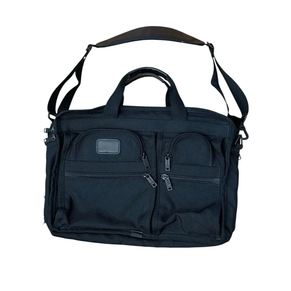 Tumi Alpha Large 16” Expandable Briefcase Travel Bag Ballistic Nylon Black